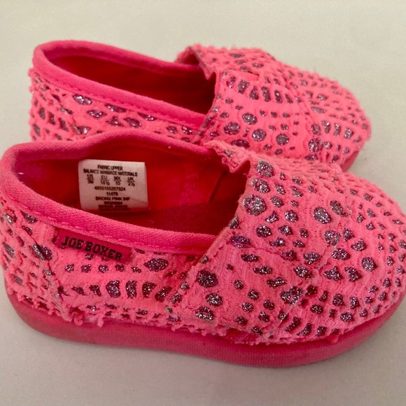 Joe Boxer Infant Girls Pink Sparkly Shoes Size 3 - Picture 3 of 9